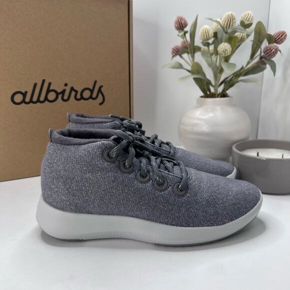 Allbirds Wool Runner-up Mizzles Water-Repellent Sneakers Medium Gray Women 8 NWB - Picture 1 of 10